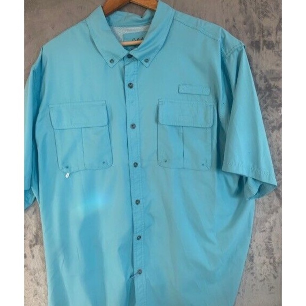 Cabela's Shirt Men's 2XL  2TG  Blue Quick Dry Fishing Hiking Fly Fish Rafting‎